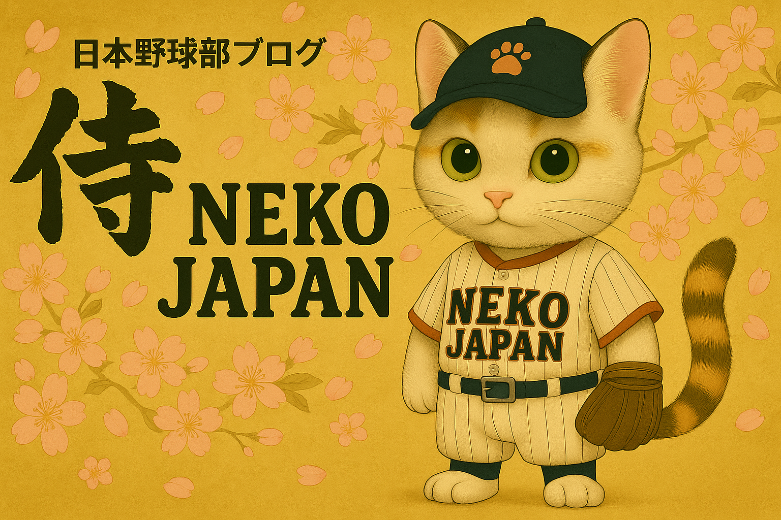 侍野球猫日本-SamuraiBaseball Cat Japan
